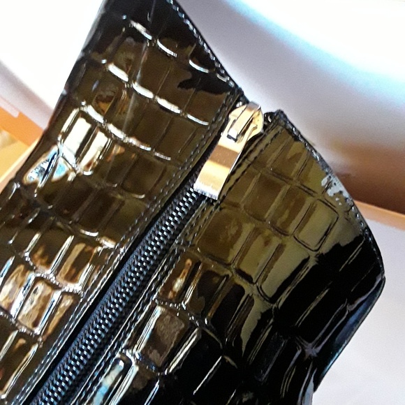 NIB Public Desire Faux Patent Leather Croc Booties - Picture 6 of 8